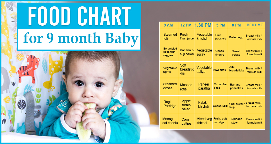 9 month old baby food chart indian